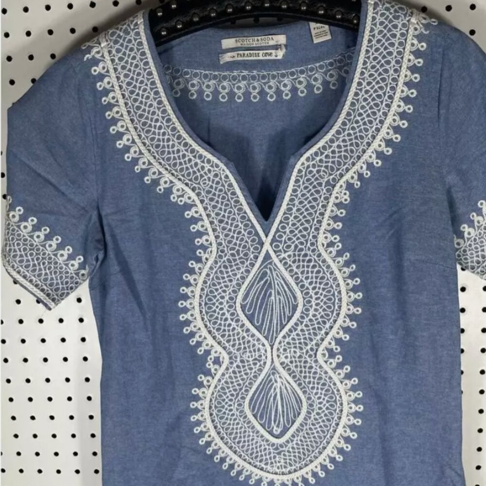 Scotch & Soda embroidered chambray dress PETITE (medium)